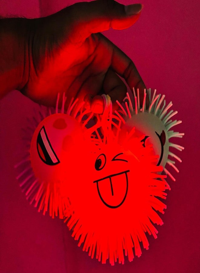 Munmoll Flashing Puffer Balls Soft Squeezable Stress Squishy Toy Stress Relief Ball Light Fun Toy Decompression Toys for Kids Set Indoor Outdor Puffer Balls Infant Toddler Boy Girl (Puffer Balls2Pcs) - Image 2